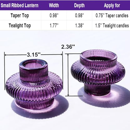 VOHO Set of 6 Purple Taper Candle Holders for Halloween Thanksgiving Gifts - color: Purple