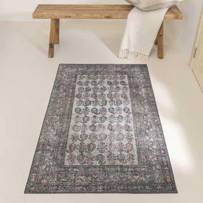 Humble Cypress 3’ x 5’ Ivory Cream Accent Rug - Persian-inspired design - size: 3' x 5' (Rectangular)