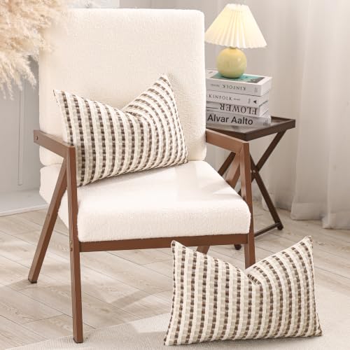 Boho Jacquard Throw Pillow Covers 12x20 Inch Set of 2 Beige Brown - color: Beige+brown, size: 20" x 12" (Pack of 2)