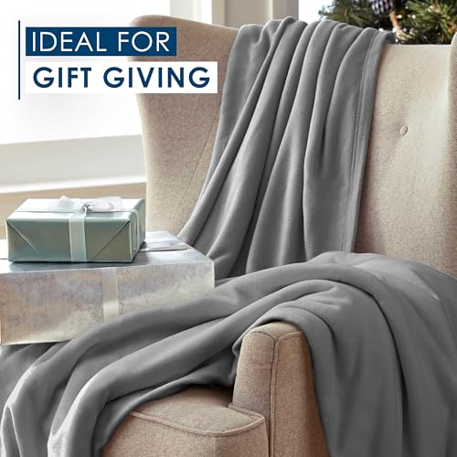 Twin Size Fleece Bed Blanket | Comfy Supersoft Fleece Blanket – All-Season Light Weight Throw Blanket | Luxuriously Soft | Throw Blanket for Couch and Sofa | Machine Wash | Gray | (Pack of 2) - color: Grey, size: Twin (Pack of 2)