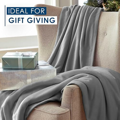 King Size Fleece Blanket | Comfy Supersoft Fleece Blanket – All-Season Light Weight Throw Blanket | Luxuriously Soft | Throw Blanket for Couch and Sofa | Machine Wash | Gray - color: Grey, size: King