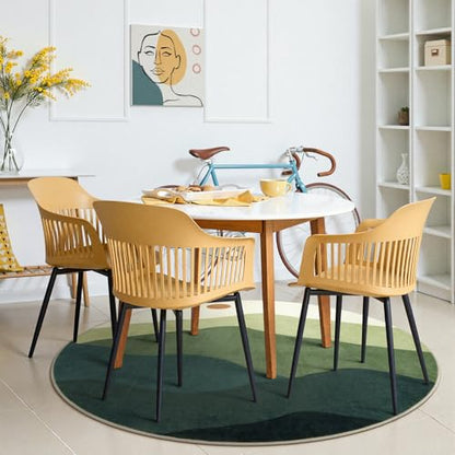 4ft Abstract Green Round Rug, Boho Mountain Circle Classroom Rugs - color: Green, size: 4' (Round)