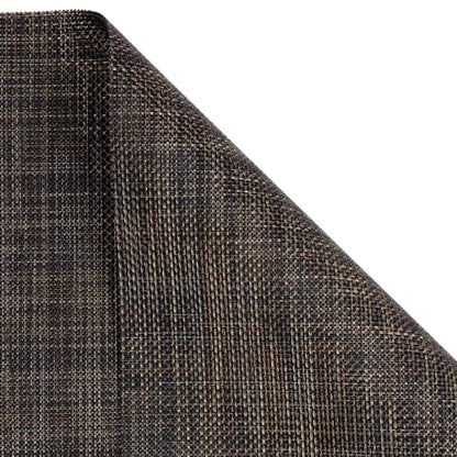 SHACOS Small Wedge Placemats Set of 4 Woven Vinyl Round Table Placemats Wipe Clean Round Table Mats Indoor Outdoor, Black Brown - color: Linen Black Brown