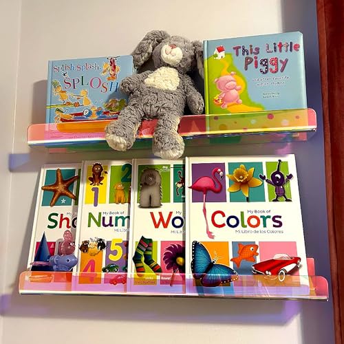 2 Packs 24 inches Iridescent Acrylic Shelves,Book Shelf for wall - color: 24in-iridescent