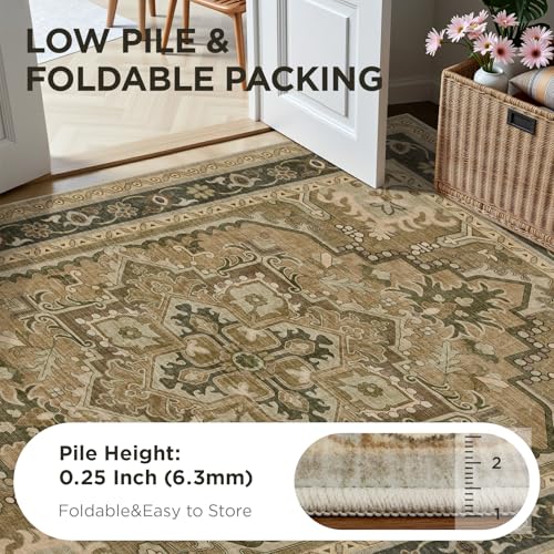 Joydeco Runners for Hallways Entryway, 2x6 Kitchen Rugs Non Slip Washable - color: Beige&gray&brown, size: 2' x 6' (Rectangular)
