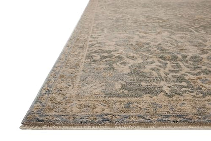 Loloi Magnolia Home Junie Blue/Natural 3'-11" x 5'-7" Accent Rug - color: Blue / Natural, size: 3'11" x 5'7" (Rectangular)