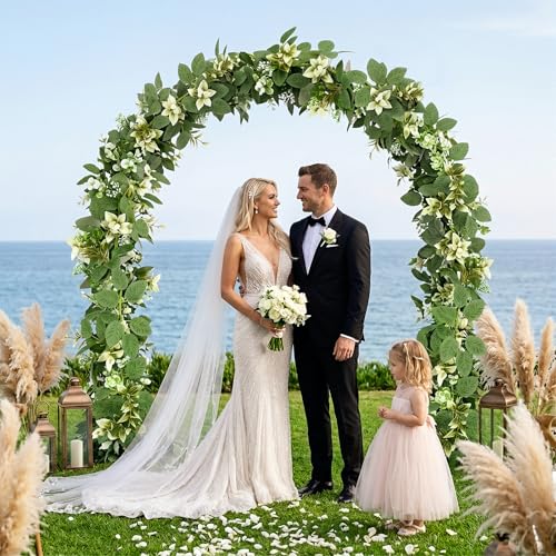6FT Artificial Eucalyptus Garland with Flowers Faux Greenery Floral Garland - color: Eucalyptus Leaves