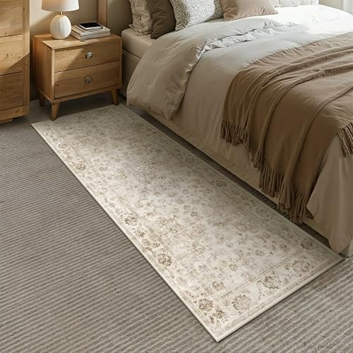 Washable Neutral Beige Kitchen Runner Rug Set of 3 - color: Neutral | Beige, size: 20"x32"+20"x48"+20"x59"