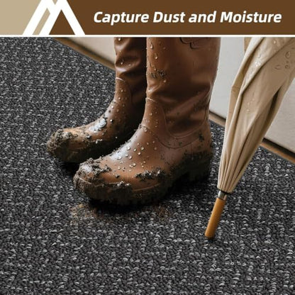 COSY HOMEER Dirt Trapper Door Mat 17"x48" Non Slip Washable Dark Grey - color: Dark Grey, size: 17" x 48"