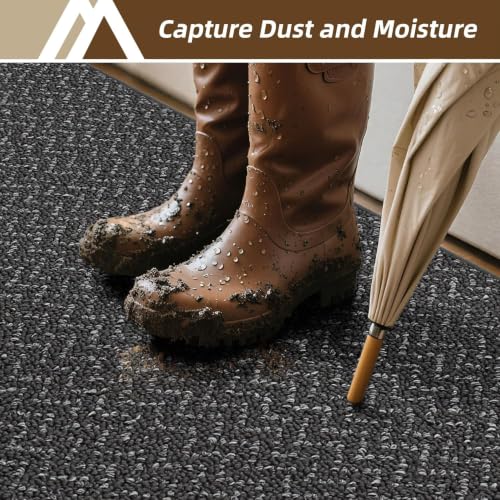COSY HOMEER Dirt Trapper Door Mat 17"x60" Non Slip Washable Dark Grey - color: Dark Grey, size: 17" x 60"