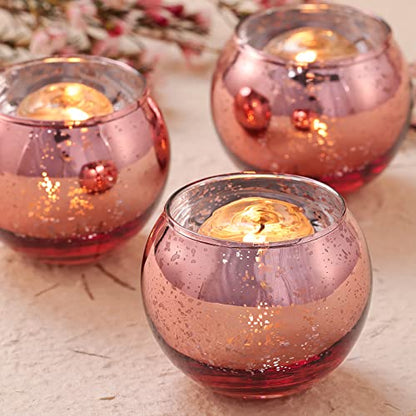 Volens 24PCS Rose Gold Votive Candle Holders for Table Centerpieces - color: Rose Gold, size: 24 PACK