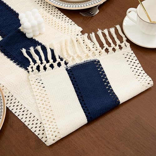 Boho Blue Table Runner, 12x36 Inches - color: Blue, size: 12" x 36"