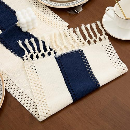 Boho Blue Table Runner, 12x72 Inches - color: Blue, size: 12" x 72"