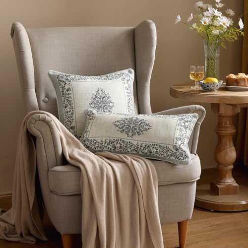 ISAENNE Designer Elegant Rectangle Throw Pillow Cover,Set of 2,20"x12" - color: Segerman a, size: 20" x 12" (Pack of 2)