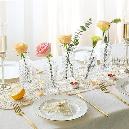 ComSaf Small Glass Bud Vases in Bulk, 12 Pack for Centerpieces, Clear - color: Clear, size: 12 Pcs