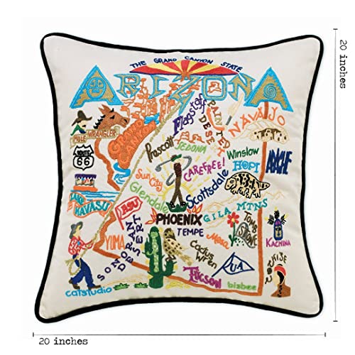 Catstudio Arizona Hand Embroidered Pillow, Decorative Throw Pillow - color: Arizona