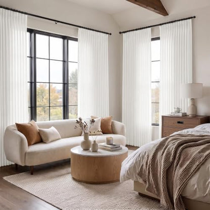 90 Inch Pinch Pleated Sheer Linen Blend White Curtains for Living Room - color: Snow White, size: 40"W x 90"L (Pack of 2)