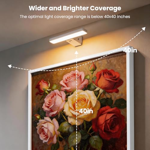Picture Lights for Wall Battery Operated, White 2 Pack 3CCT Dimmable Light - color: White-3CCT