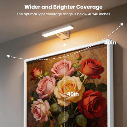 Picture Lights for Wall Battery Operated, White 2 Pack 3CCT Dimmable Light - color: White-3CCT