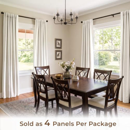 INOVADAY 4 Panels Set Cream Blackout Curtains 84 Inches Long Living Room - color: #01 Cream, size: 42"W x 84"L (Pack of 4)
