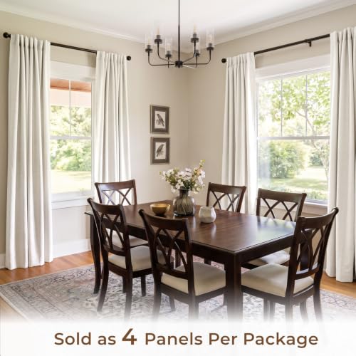 INOVADAY 4 Panels Set Cream Blackout Curtains 90 Inches Long Living Room - color: #01 Cream, size: 42"W x 90"L (Pack of 4)