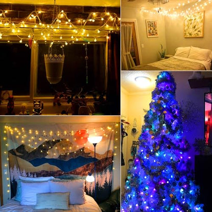 Minetom Globe String Lights - color: Globe - Warm White + Multicolor - 33 FT