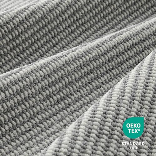 Faux Jute Area Rug 8'x10', Washable & Non-Slip, Grey & White - color: Grey & White, size: 8' x 10' (Rectangular)