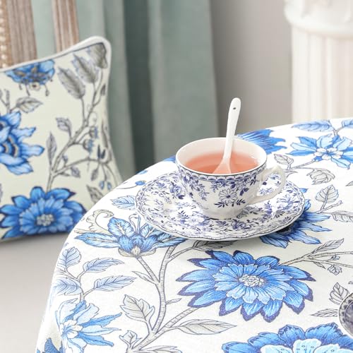 ISAENNE Designer French Linen Round Tablecloth,Diameter 67"-Blanch - color: Blanch, size: 67" (Round)