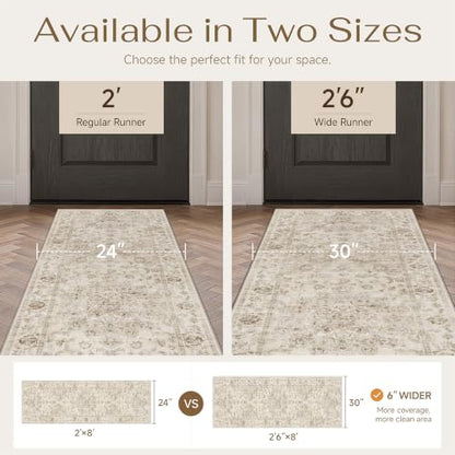 2 Piece Beige Neutral Kitchen Rug Set - color: Neutral | Beige, size: 24"x36"+30"x96"