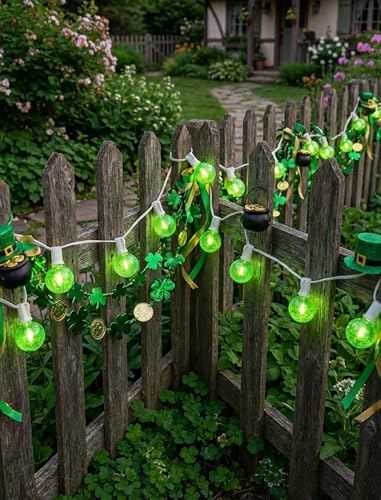 25FT G40 LED Green String Lights Outdoor with 27 Shatterproof Globe Bulbs - color: Clear Green, size: 25Ft