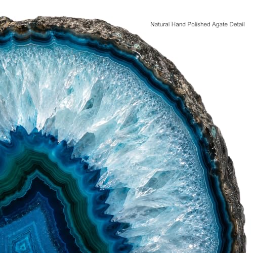 AMOYSTONE Teal Agate Bookends Study Book Stoppers for Large Hardcover Books - color: Teal, size: 6-8 Pounds