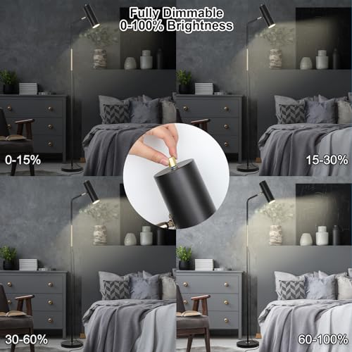LALISU Floor Lamp, Industrial Floor Lamps for Living Rooms & Bedrooms - color: LED Black