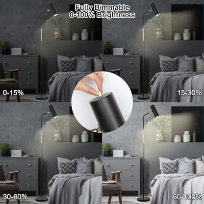 LALISU Floor Lamp, Industrial Floor Lamps for Living Rooms & Bedrooms - color: LED Black