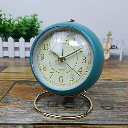 SHISEDECO Small Tableclocks Classic Non-Ticking Tabletop Alarm Clock - color: Blue(lake Blue)