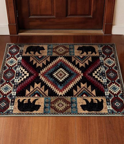 YIHOUSE Washable Western Cabin Area Rug 2x3 Entryway - color: Bear, size: 2' x 3'(Rectangular)