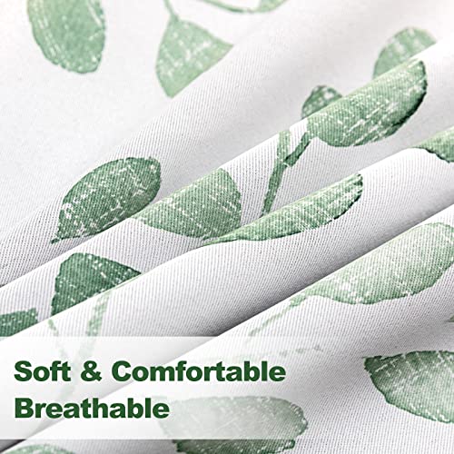 MYSKY HOME Green Leaf Curtains 72 Inch Length for Living Room Grommet 2 Pcs - color: Leaf-green, size: 52"W x 72"L (Pack of 2)