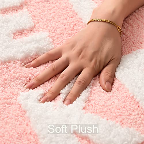 QJHOMO Get Naked Bath Mat Cute Pink Girly Bathroom Rug Non Slip, 24" x 36" - color: Pink and White, size: 2' x 3' (Rectangular)