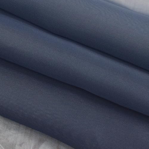 Molaxhome Swag Curtain Scalloped Curtain Valance Drape Sheer Lace Panel 1pc - color: Navy