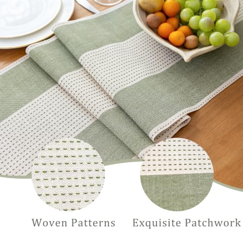 Line Macrame Table Runner, Sage Green Table Runners 36 Inches Long - color: Sage Green, size: 13"x36"