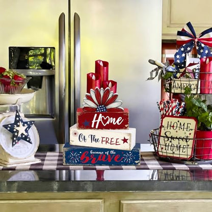 Amyhill 4 Pcs Wooden Sign Decor American Daisy 1, Dog Paw Blocks - style: American Daisy 1