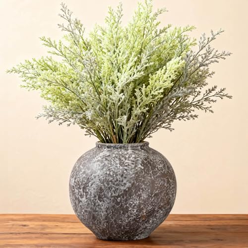 Rustic Ceramic Vintage Farmhouse Vase for Decor (Small Brush Black) - style: 04 - Small Brush Black