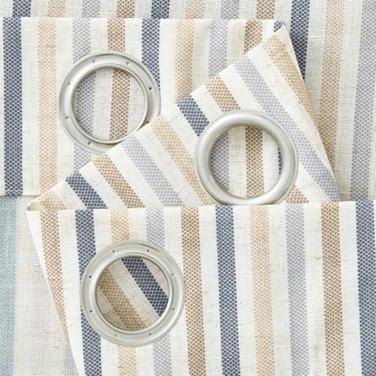 jinchan Linen Curtains 63 inch Blue Stripe for Kids Room Grommet 2 Panels - color: Multi Blue on Linen, size: 50"W x 63"L (Pack of 2)