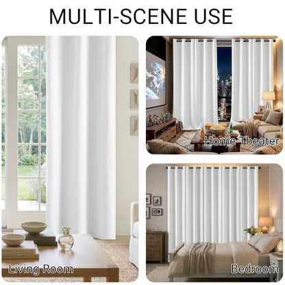 ChrisDowa White Blackout Curtains 80 Inches Long 2 Panels for Bedroom - color: White, size: 40"W x 80"L (Pack of 2)