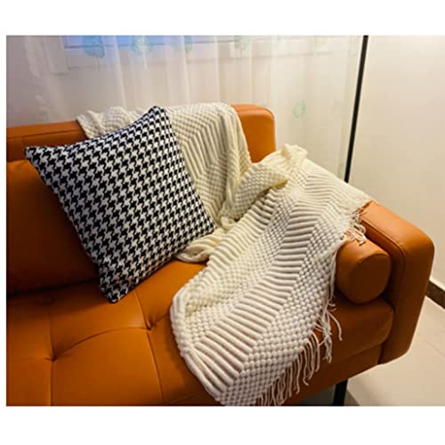 Blagic Soft Knitted Throw Blanket for Couch and Bed,White,50"x60" - color: F-white, size: 50 × 60 in