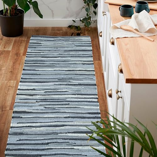 THE BEER VALLEY Chindi Area Runner 2x6 Feet - Charcoal - color: Charcoal, size: 2' x 6' (Runner)