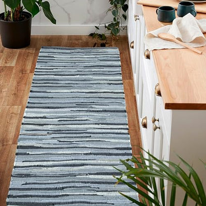 THE BEER VALLEY Chindi Area Runner 2x6 Feet - Charcoal - color: Charcoal, size: 2' x 6' (Runner)