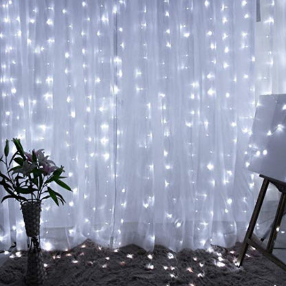 TORCHSTAR 9.8FT × 9.8FT Window Curtain Light, Pure White