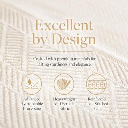 Rectangle Linen Tablecloth Waterproof Spillproof Cloth, 55x102 Inch - color: Beige Bd, size: 55"x102"fits 8-10 seats (table length 78"-84")