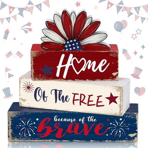 Amyhill 4 Pcs Wooden Sign Decor American Daisy 1, Dog Paw Blocks - style: American Daisy 1