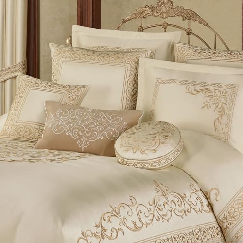 Touch of Class Versailles Luxury Comforter, Classic Pearl, Queen, 7 Pc Set - size: 7 Piece Queen Comforter Set